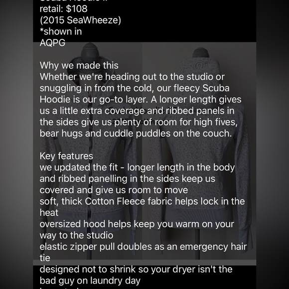 Lululemon Seawheeze 2015 Scuba Hoodie - Picture 14 of 14